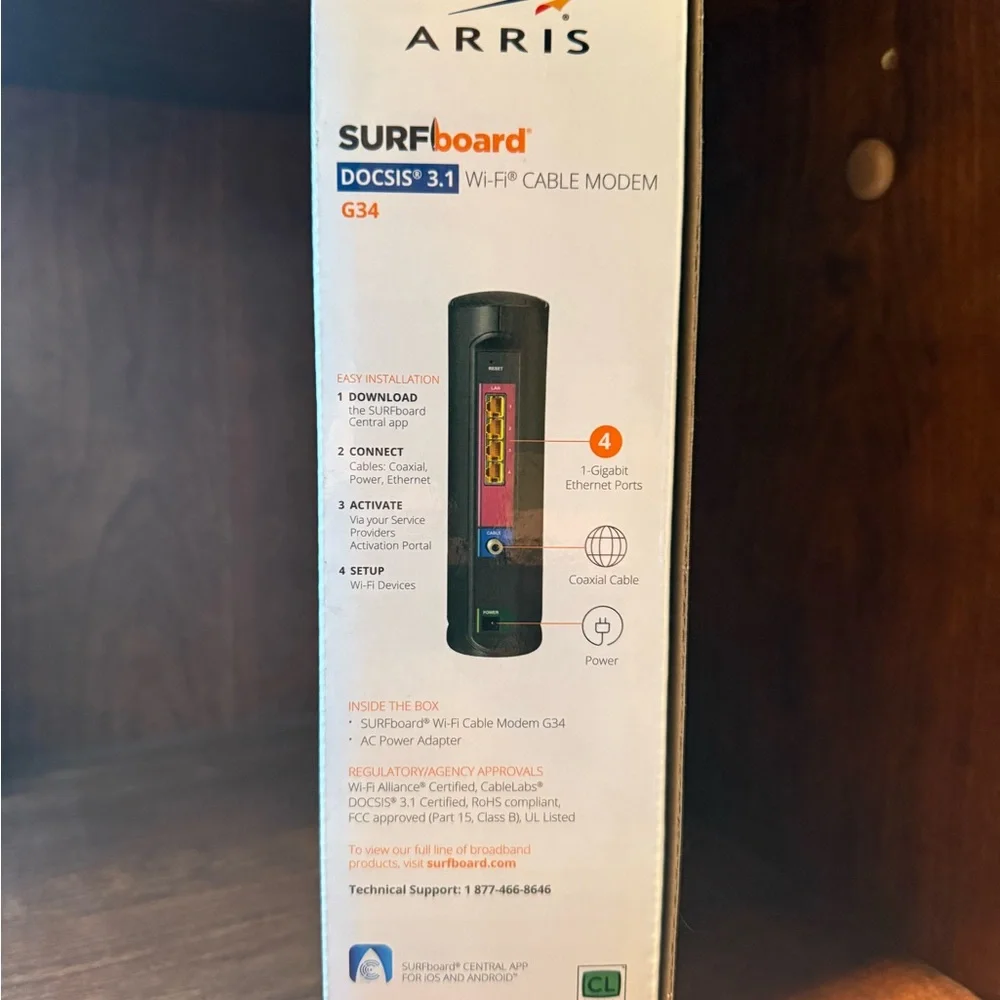 ARRIS Black SURFboard Wi-Fi 6 Cable Modem